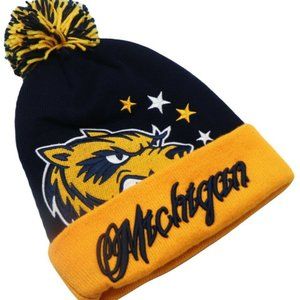 Michigan Premium Colossal Cuffed Pom Beanie